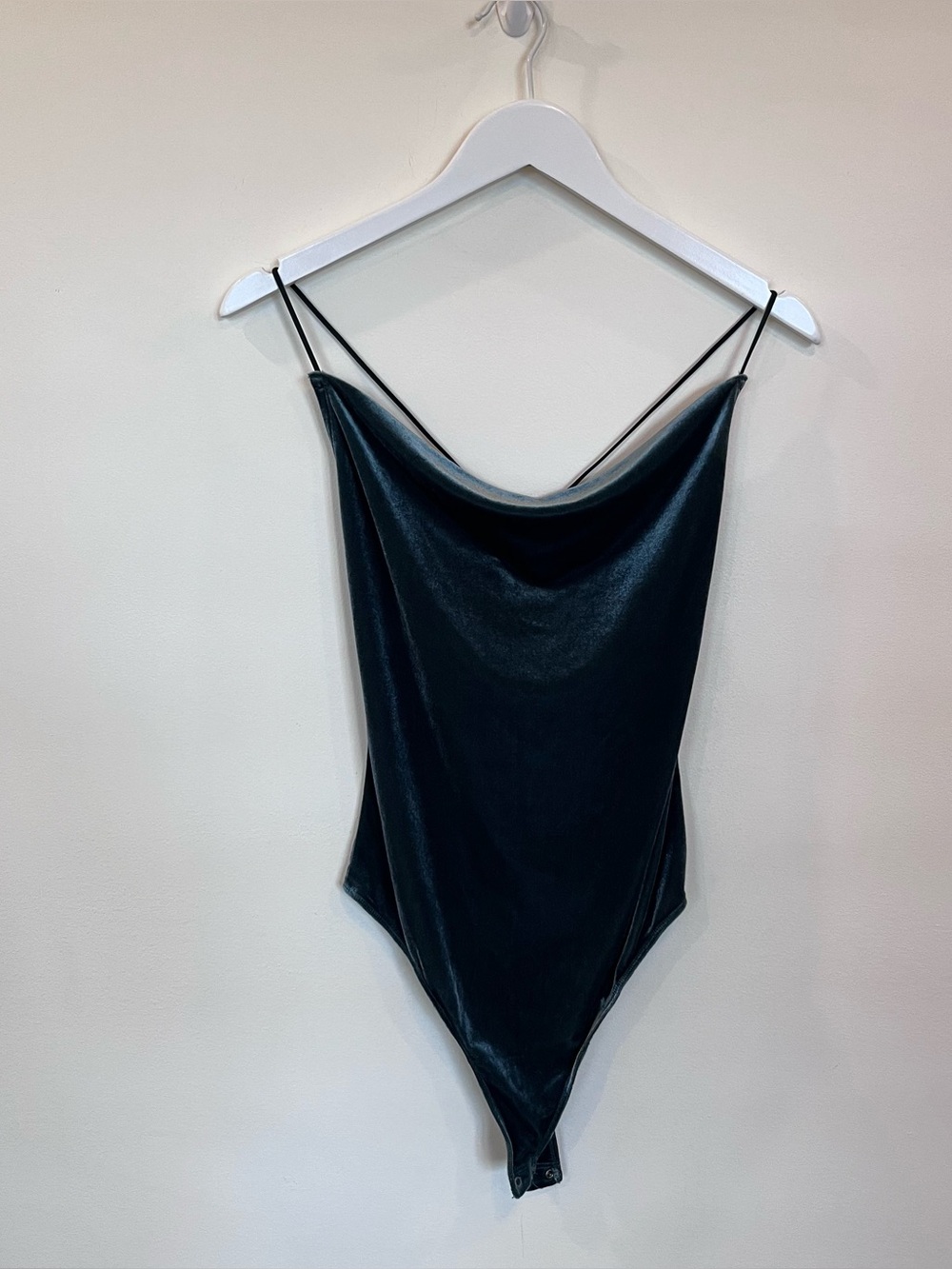 Abercrombie & Fitch Cowl Neck Body Suit Velvet Green Medium NWT Party Holiday